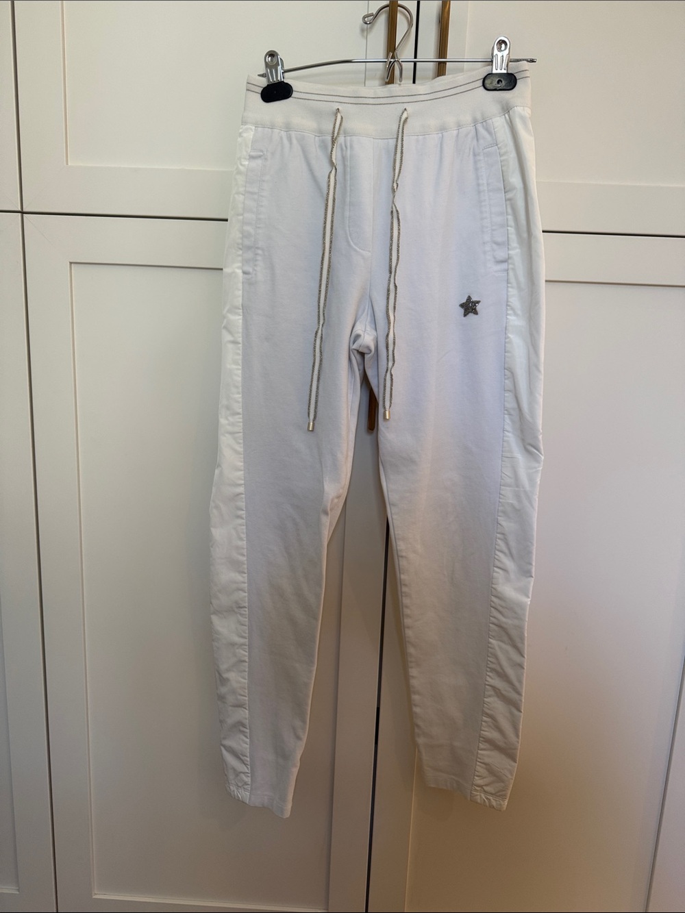 Lorena Antoniazzi White Jogger Pants with Star Accent